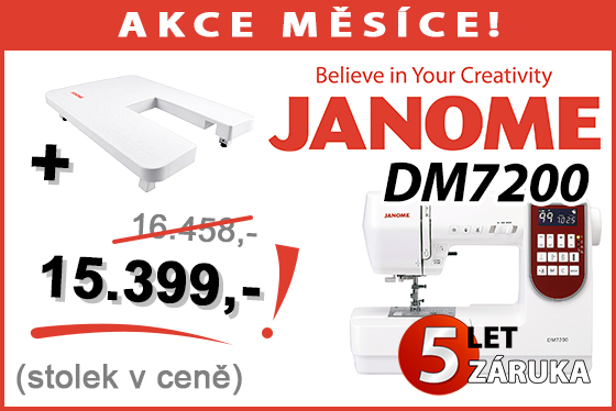 Šicí stroj Janome DM 7200 s přídavným stolkem za akční cenu